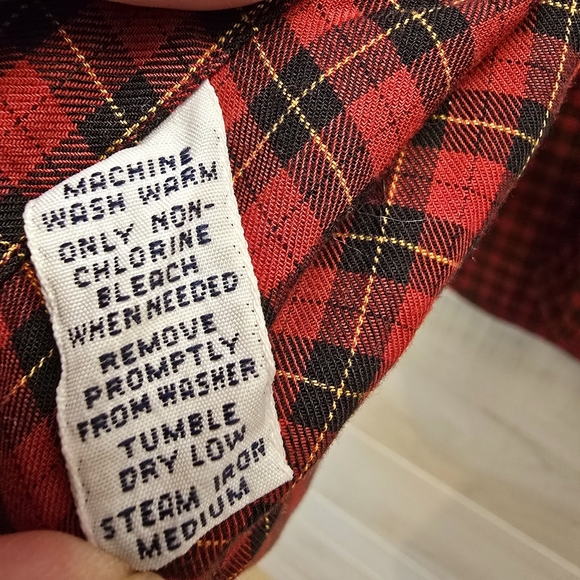 {L} Ralph Lauren Blake Plaid Button Down Long Sleeve Shirt Red - Picture 8 of 8